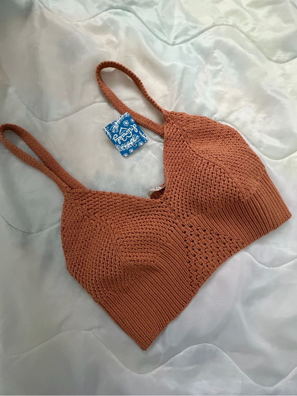 Free People Knit Bralette - Rust Orange